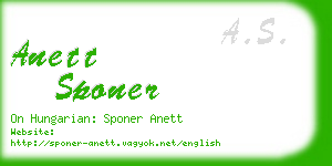 anett sponer business card